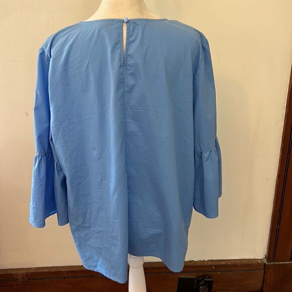 A.N.A blue blouse with faux pearl detail and statement sleeves Size XL - Picture 5 of 9